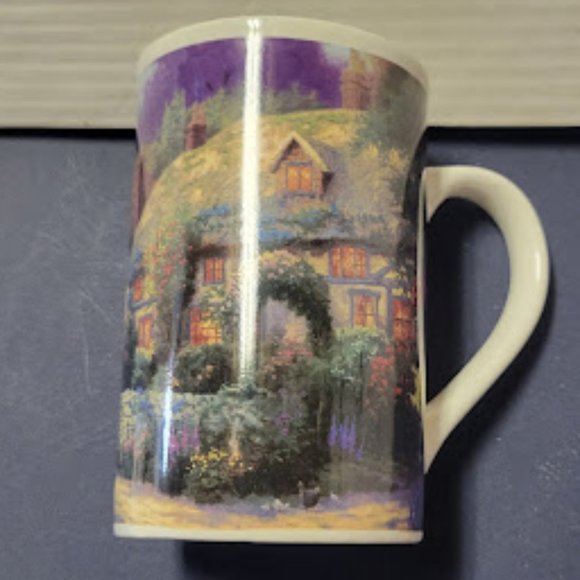 Vintage 1998 Thomas Kinkade "Cobblestone Village" Coffee Mug Cup - Picture 1 of 4